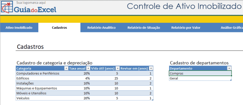 Planilha De Ativo Imobilizado Excel