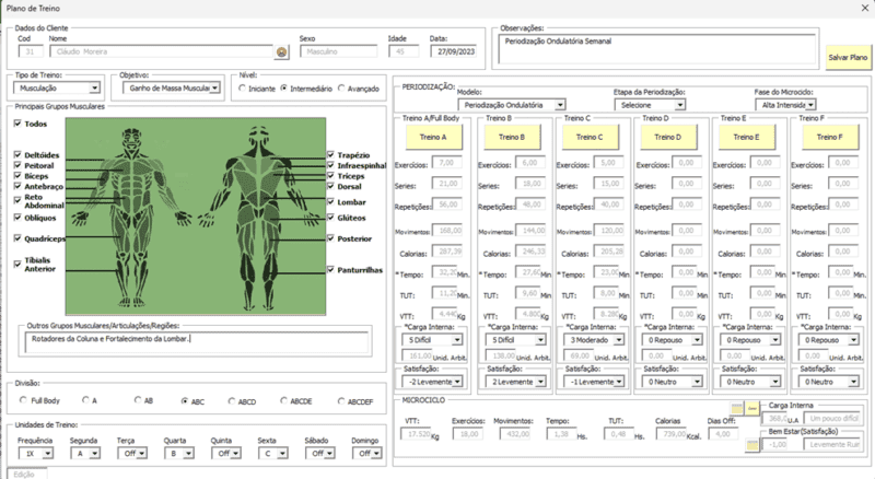 Planilha De Personal Trainer