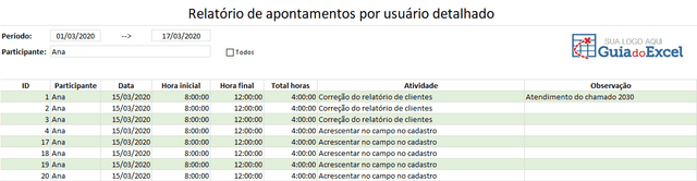 Planilha de apontamentos e atividades 5