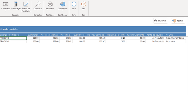 Planilha de Formação de Preços de Produtos Excel 4