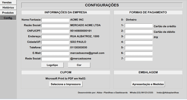 PDV em Excel - Planilha Frente de Caixa 4