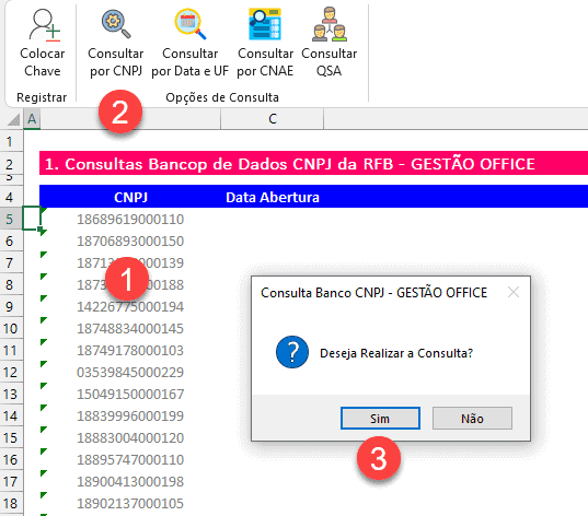 Planilha de Consulta de CNPJ por CNAE Data de Abertura e UF 2