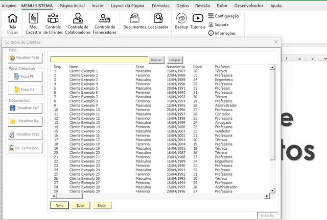 Planilha de Gestao de Documentos Excel Clientes