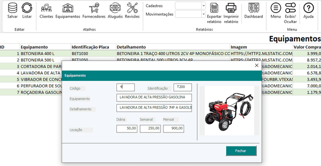 Planilha de locação de equipamentos 3