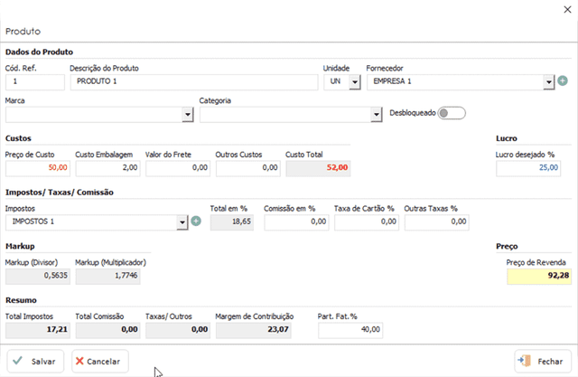 Planilha de Formação de Preço para Revenda em Excel 3