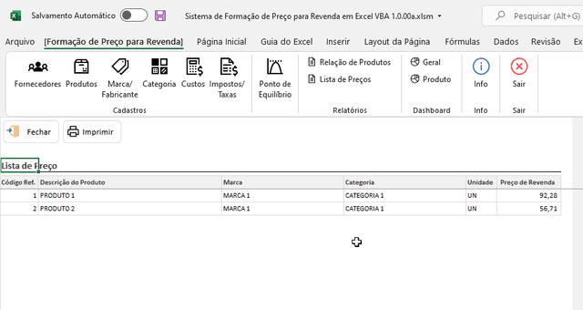 Planilha de Formação de Preço para Revenda em Excel 7