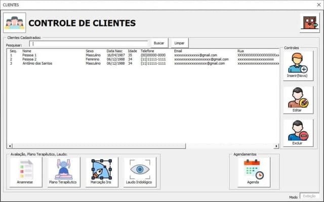 Sistema Iridologia Excel 2