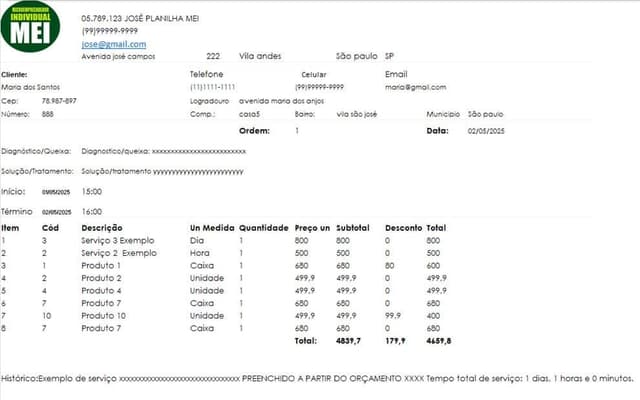Planilha MEI Pedido 5