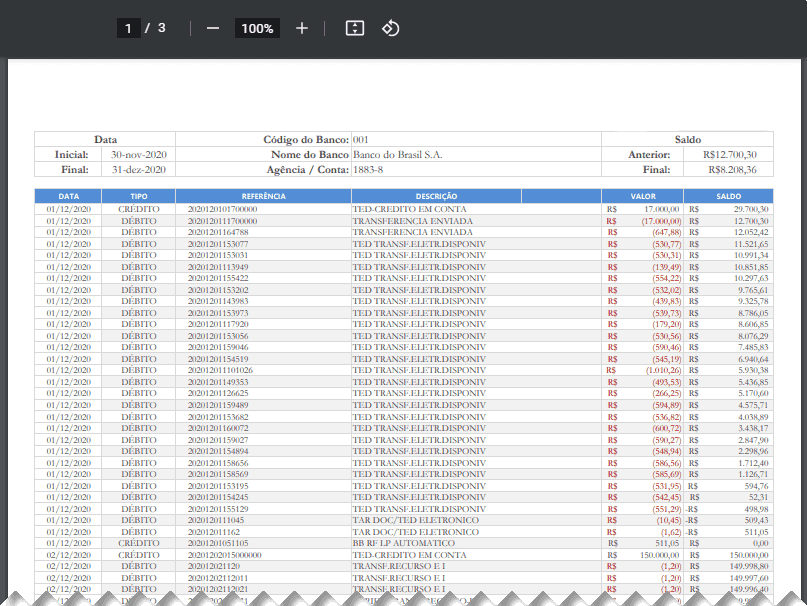 Planilha de Conversão de Arquivo OFX para Excel 3