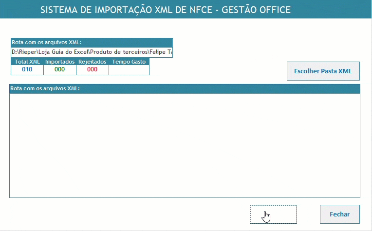 Planilha de importação de NFCe automática em Excel 3
