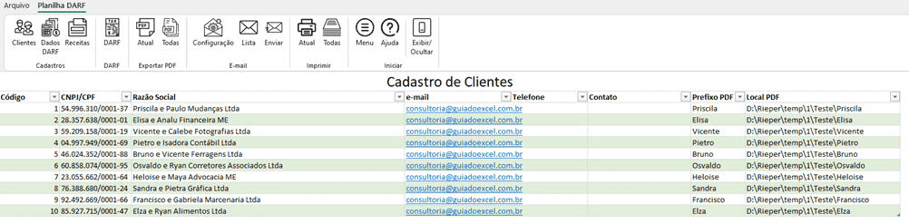 Planilha de Emissão de DARF Excel 2
