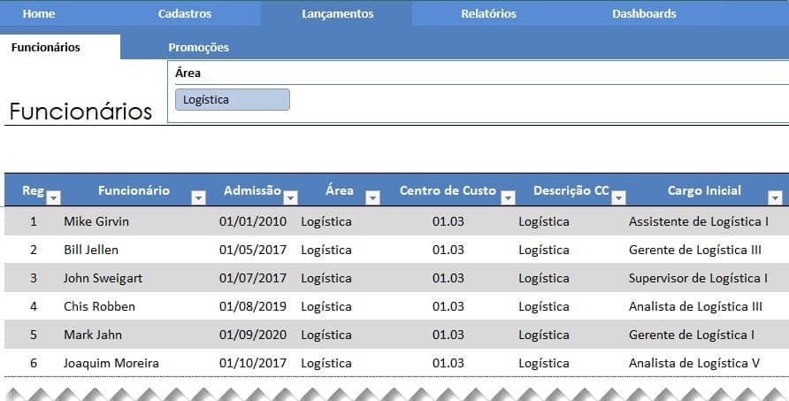 Planilha de Plano de Cargos e Salários Excel 3