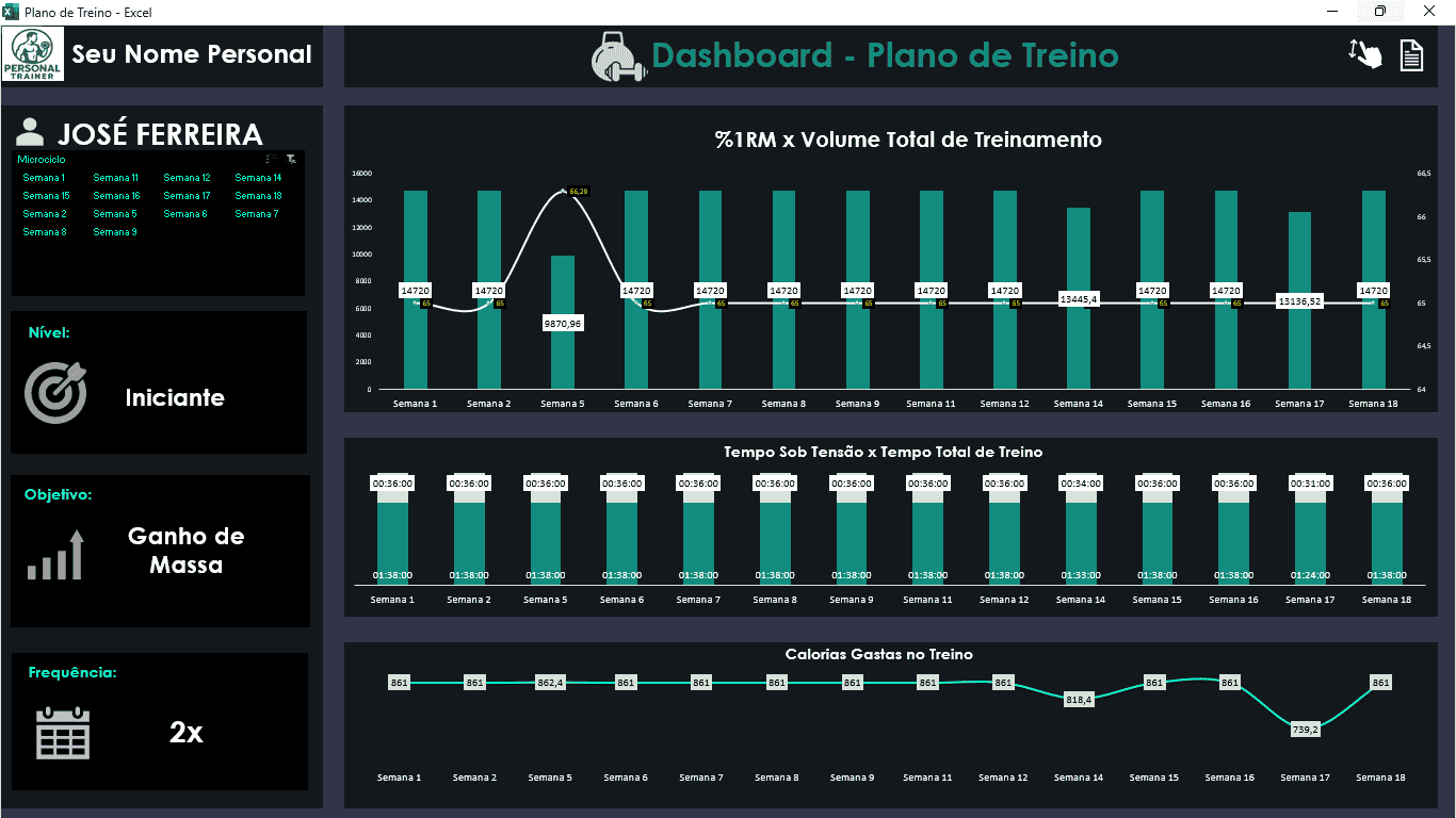 Planilha de Plano de Treino Excel 5