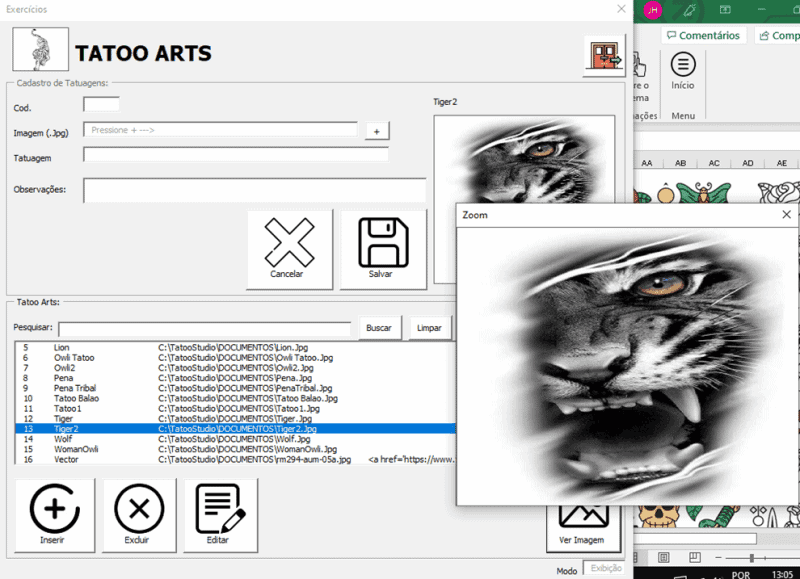 Planilha de Estúdio de Tatuagem e Piercing Excel 3