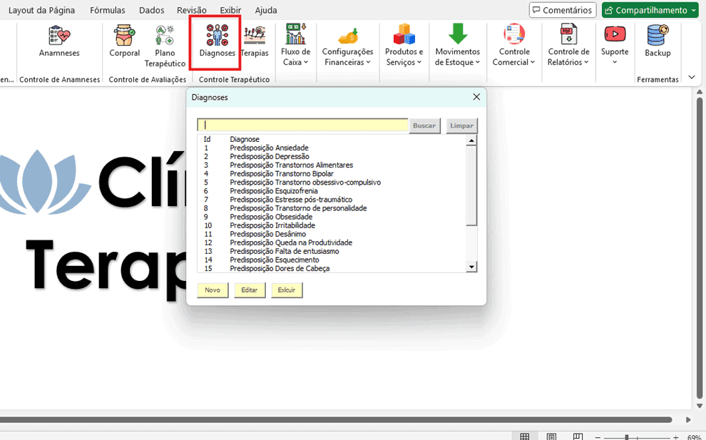 Planilha de Clínica Terapêutica Excel 4