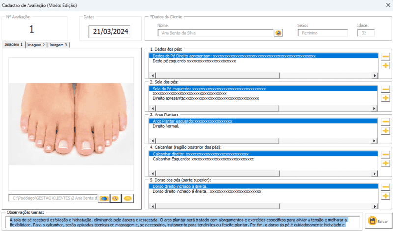 Planilha de Podologia Excel 3