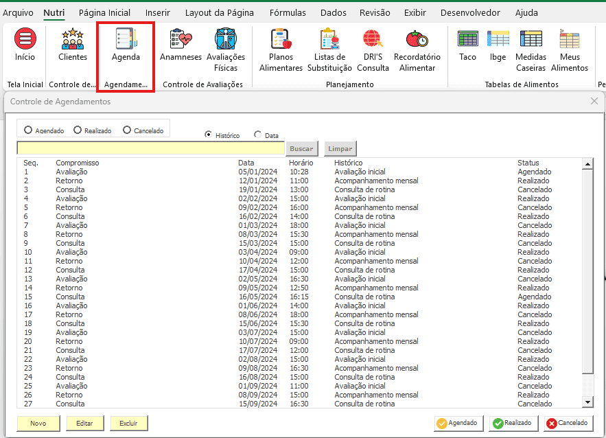 Planilha de Nutricionistas Excel 5