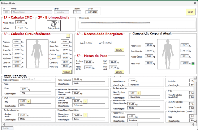 Bioimpedancia Excel