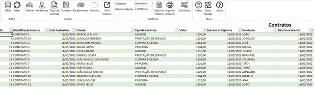 Planilha de Controle de Contratos Excel 6