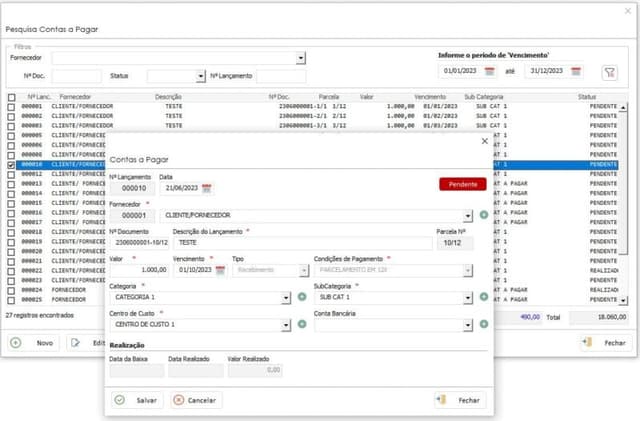 Planilha Contas a Pagar e Receber com Banco de Dados 4