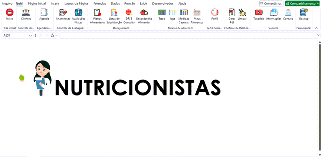 Planilha de nutricionistas excel