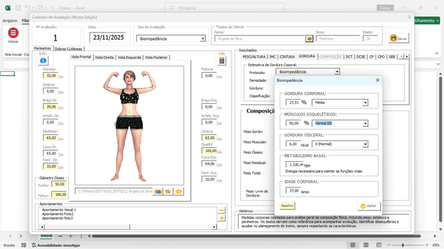 Planilha Pilates Bioimpedancia