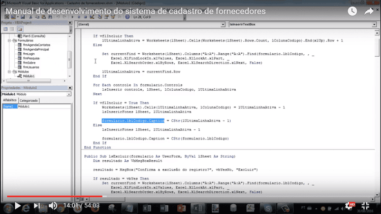 Cadastro de fornecedores manual