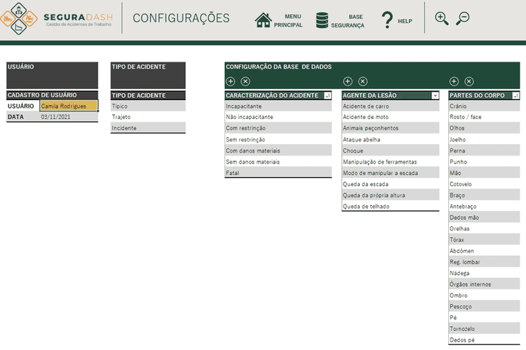 Planilha Dashboard segurança de trabalho Excel 3