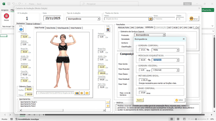 Planilha Pilates Bioimpedancia