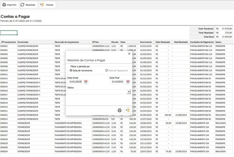 Planilha Contas a Pagar e Receber com Banco de Dados 9