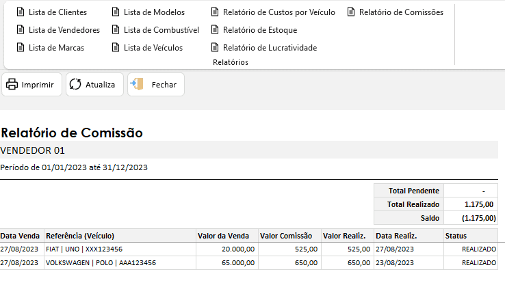 Planilha de Revenda de Veículos Excel com BD 6