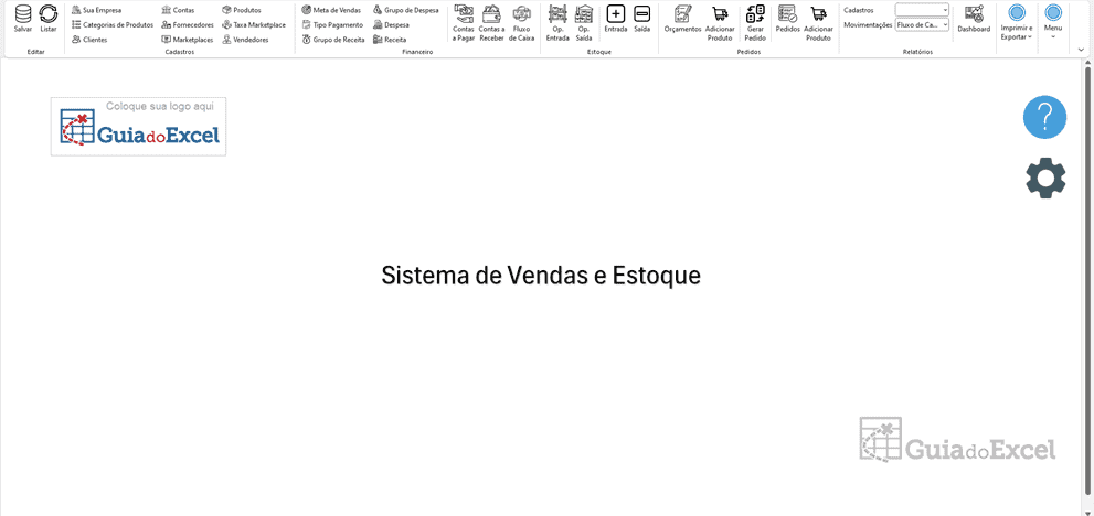 Planliha de Controle de Vendas e Estoque Excel com BD 1