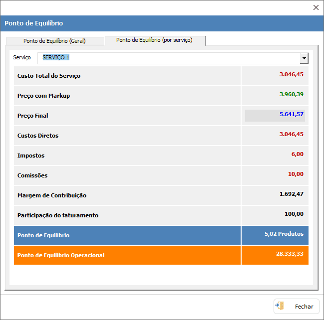 Planilha de formação de preço de serviços Excel com BD 6
