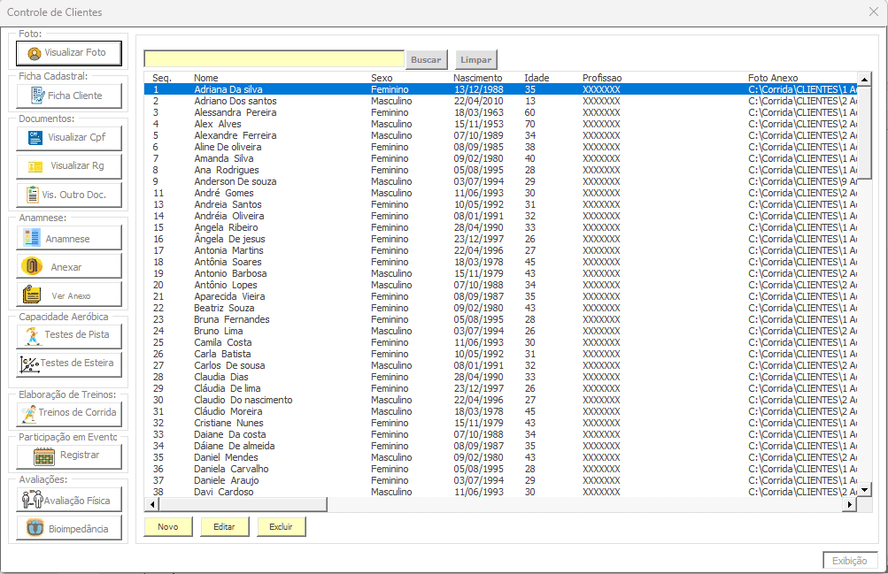 Planilha de Corrida Excel CLIENTES