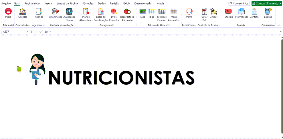 Planilha de nutricionistas excel