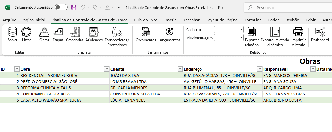 Cadastro de obras 2
