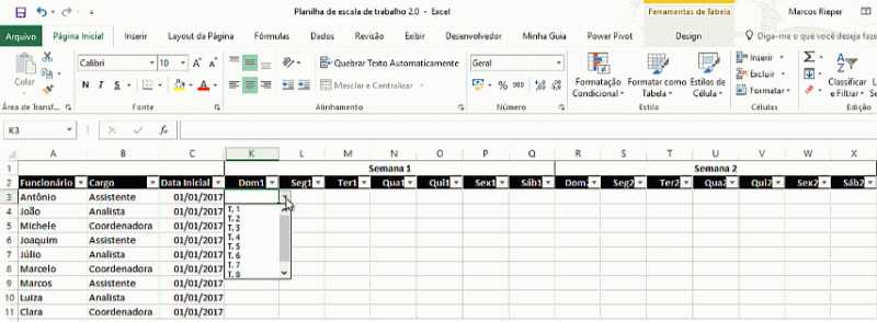 Planilha De Escala De Trabalho Guia Do Excel Unamed