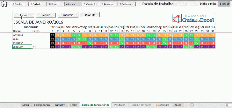 Escala De Trabalho X Como Fazer Guia Do Excel Images