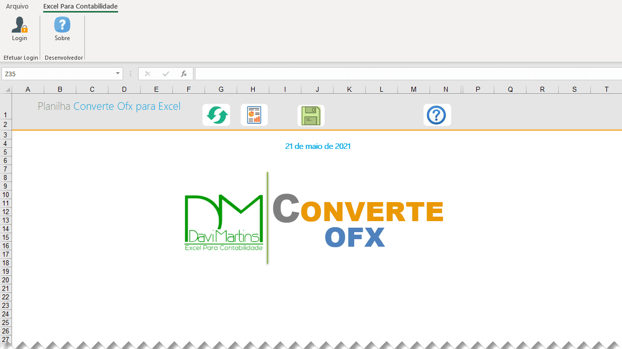 Planilha converter OFX para Excel 1