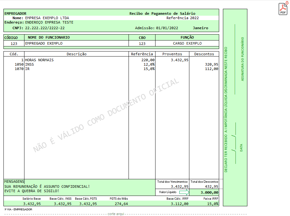 Planilha de cálculo de salário Excel 6