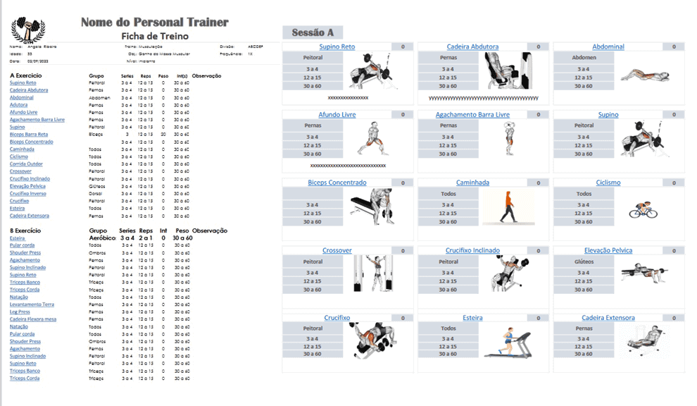 Planilha Personal Trainer 2