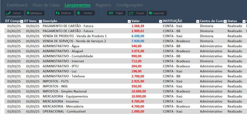 Planilha de Controle e Planejamento Financeiro Empresarial 3