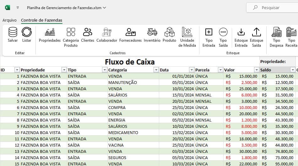 fluxo de caixa agricola rural