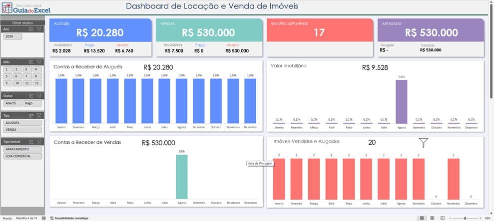 Planilha de Controle de Aluguel e Venda de Imóveis 10