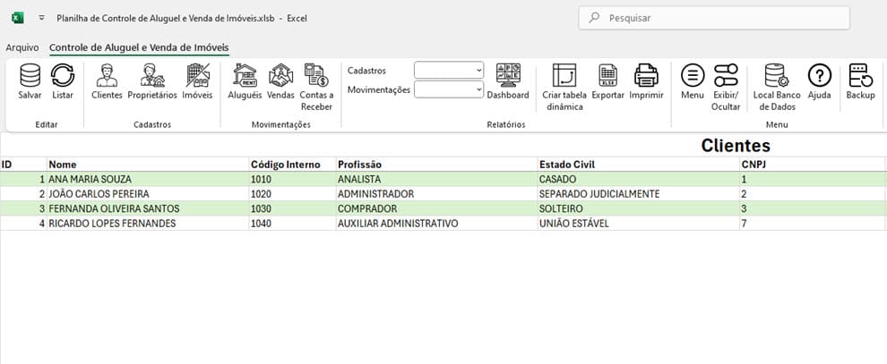 Planilha de Controle de Aluguel e Venda de Imóveis 2