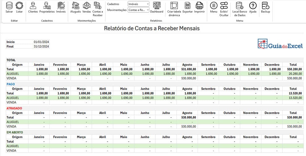 Planilha de Controle de Aluguel e Venda de Imóveis 9