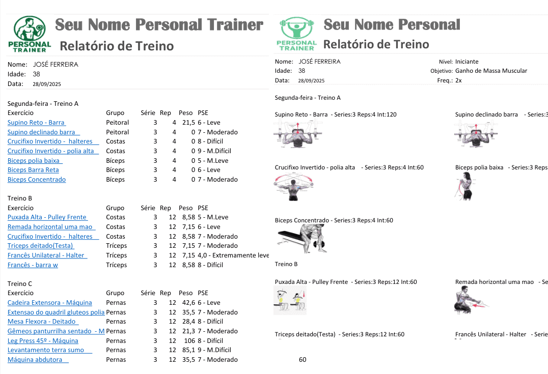 Relatório de Plano de Treino