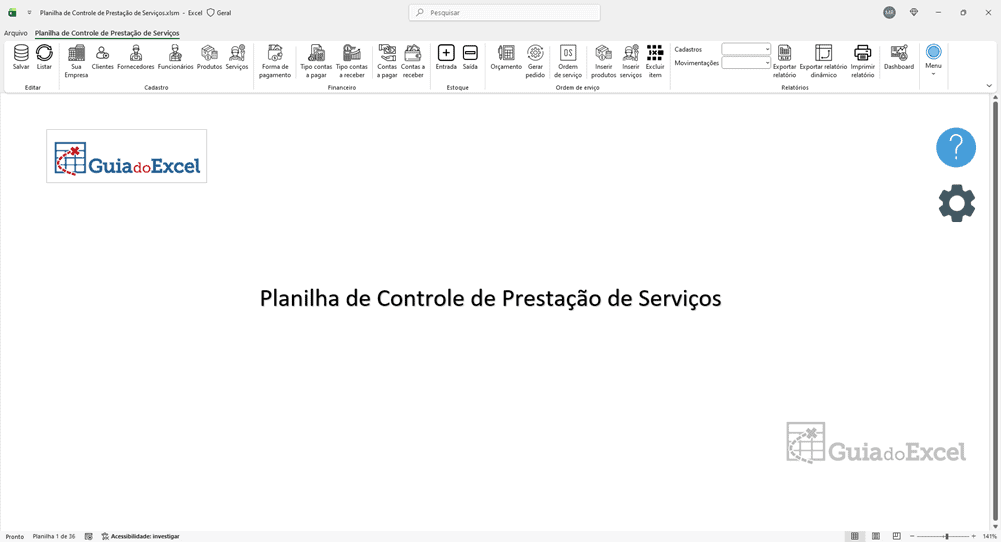 Planilha de Controle de Prestação de Serviços 1