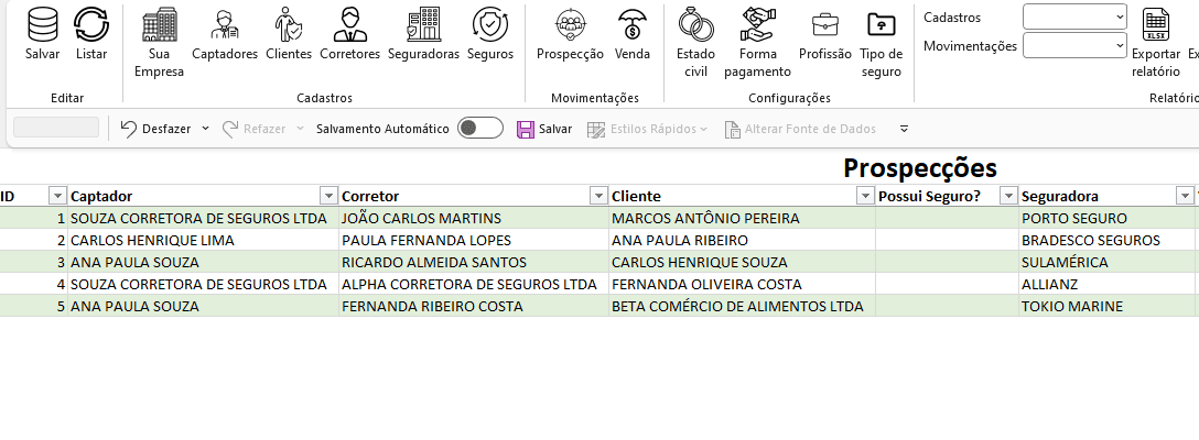 Cadastro de prospeccoes planilha de corretora de seguro 3