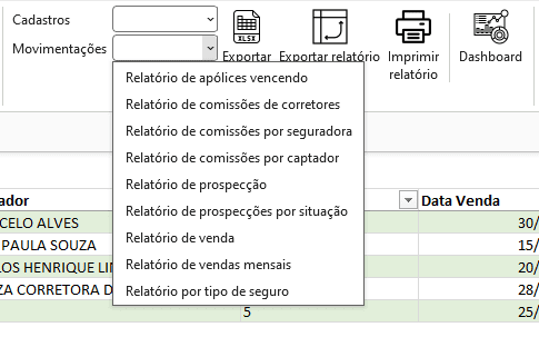 Relatorios planilha de corretora de seguros 4